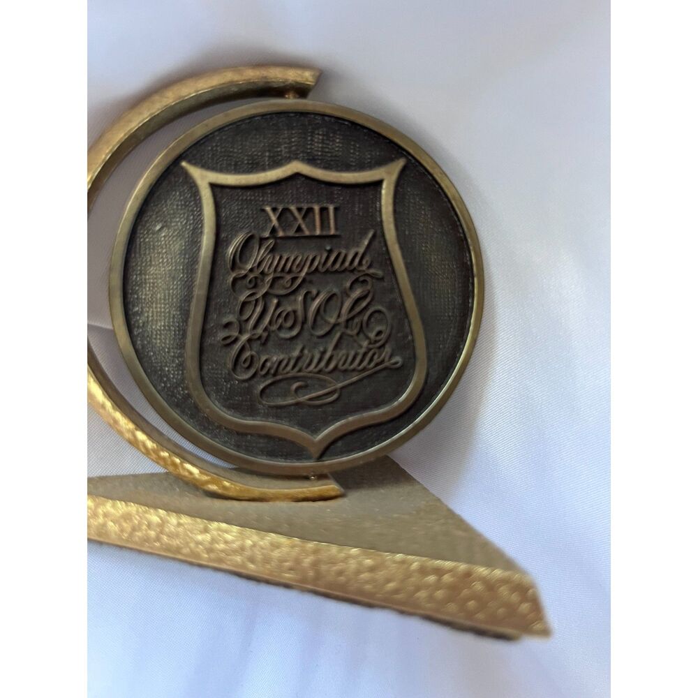 1980 Olympic Contributor Paperweight Olympiad Desk Decor